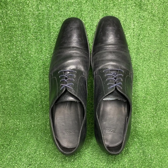 Boss Hugo Boss Dress‎ Shoes Casual Oxford Black Leather Cap Toe Lace Up Mens 13 main image 10